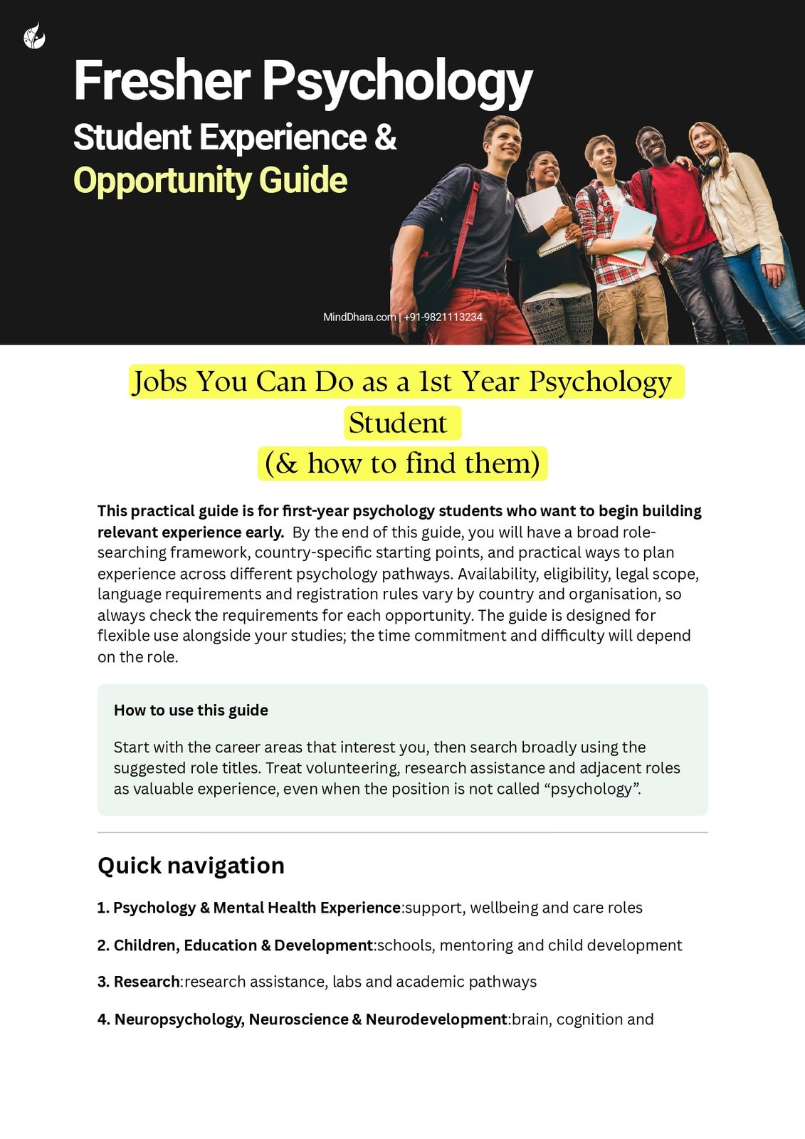 Psychology Opportunity Guide